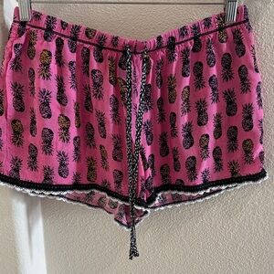 Kensie Pink Pineapple Print Women's Pajama Shorts